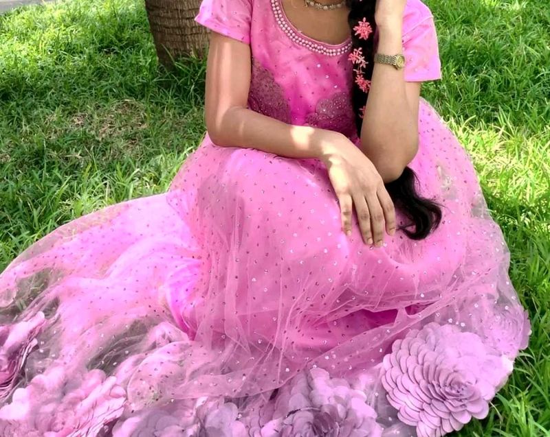 Elegant Pink Party Gown