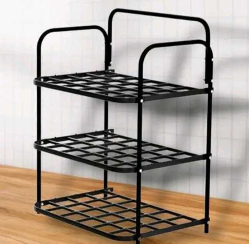 Shoe Rack 3 Shelves Durable and Multipurpose Metal