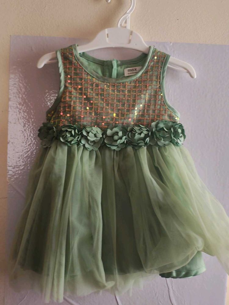 Green Sequin Tulle Dress