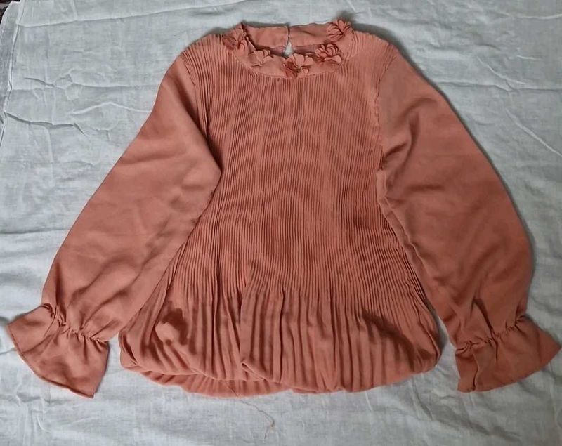 Peach Colour Blouson Top