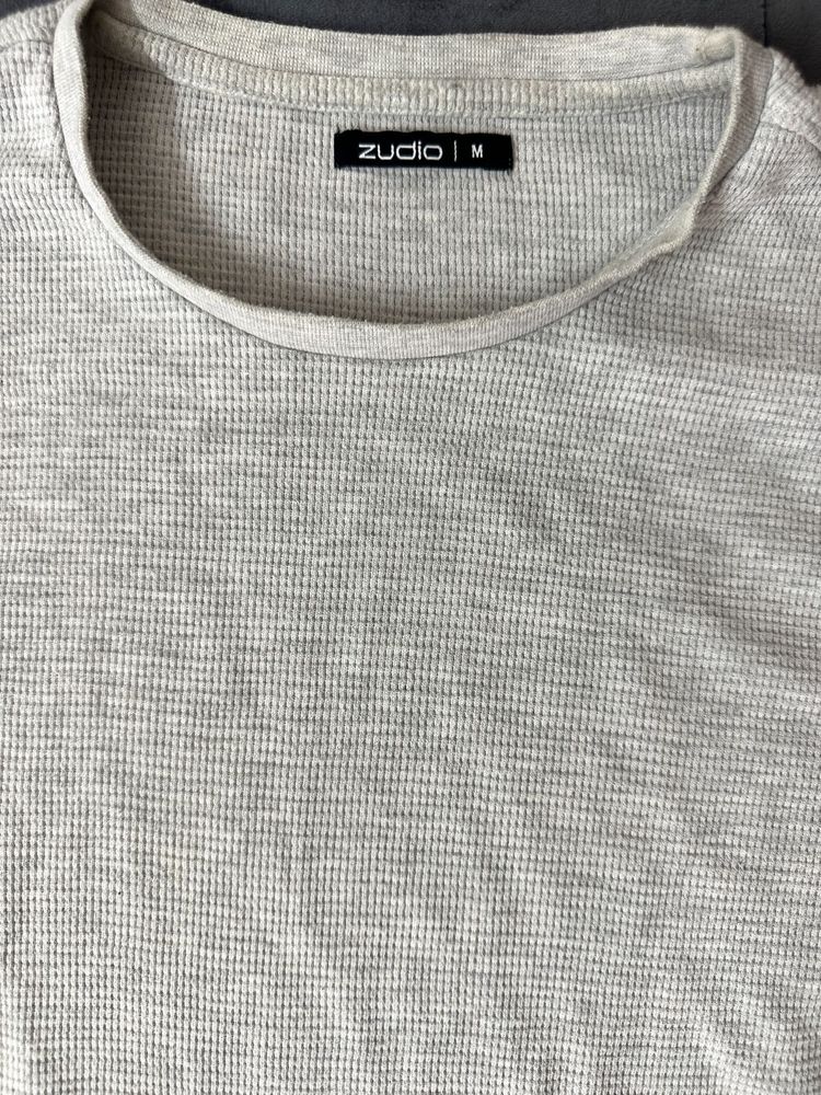 Zudio off white Waffle Knit long sleeve tee