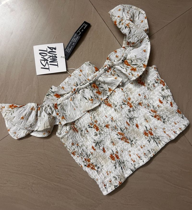 Floral Ruffle Crop Top