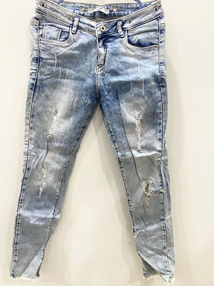 Distressed Denim Jeans