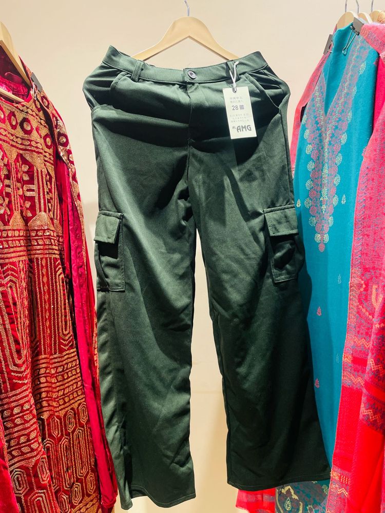 Trendy Green Cargo Pants