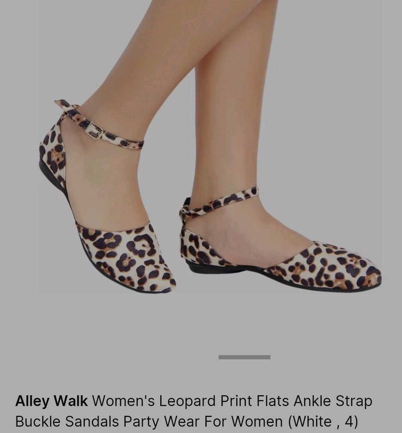Leopard Print Ankle Strap Sandals By Alley walk