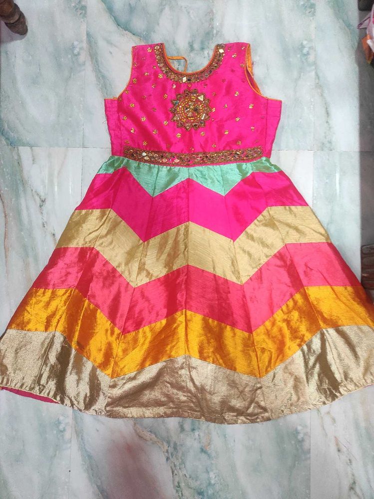 Colorful Chevron Girls Dress