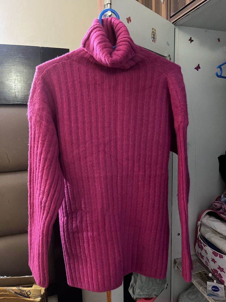 Pink Turtleneck Sweater