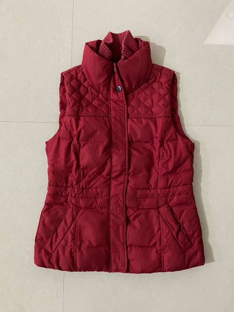 Red Padded Puffer Vest Jacket