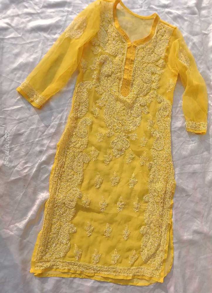 💛Lucknowi Work With Gota Patti Chikankari Kurta