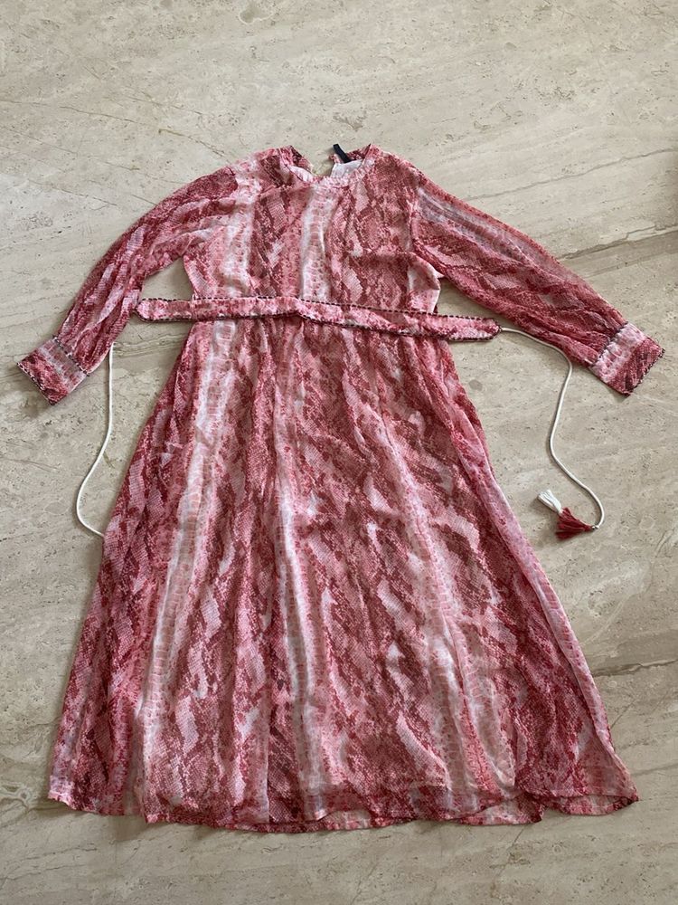 Stylish Pink Animal Print Dress
