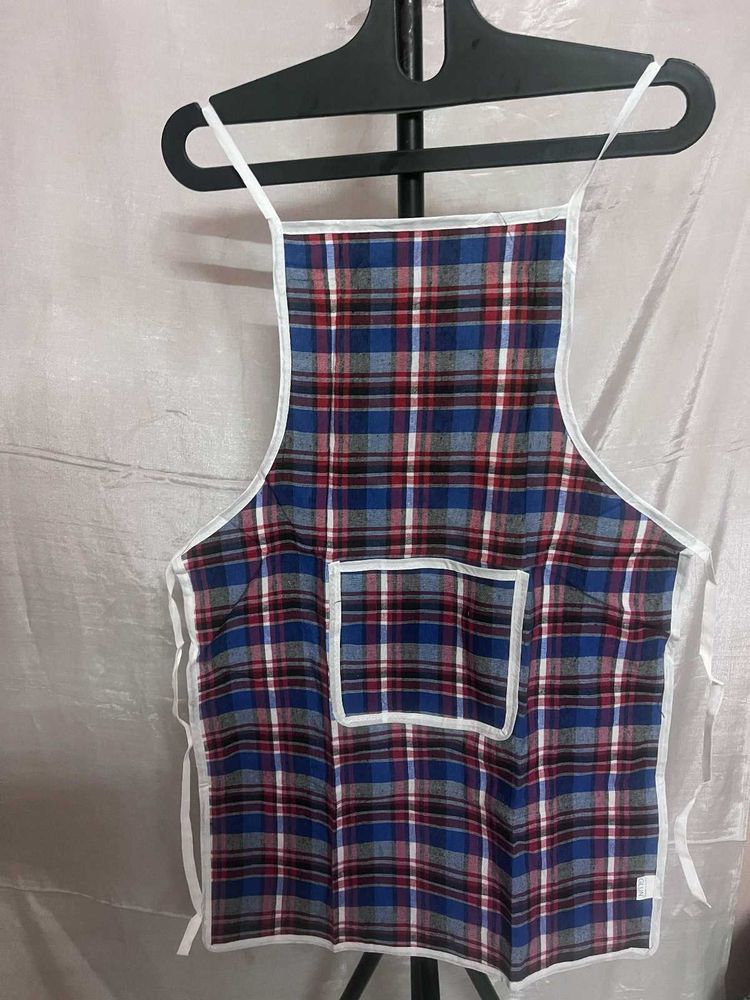 Plaid Apron with Pocket