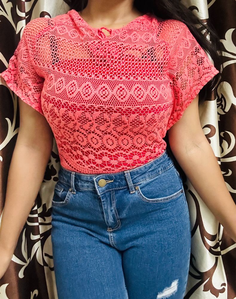 Stylish Lace | Net Sheer Top