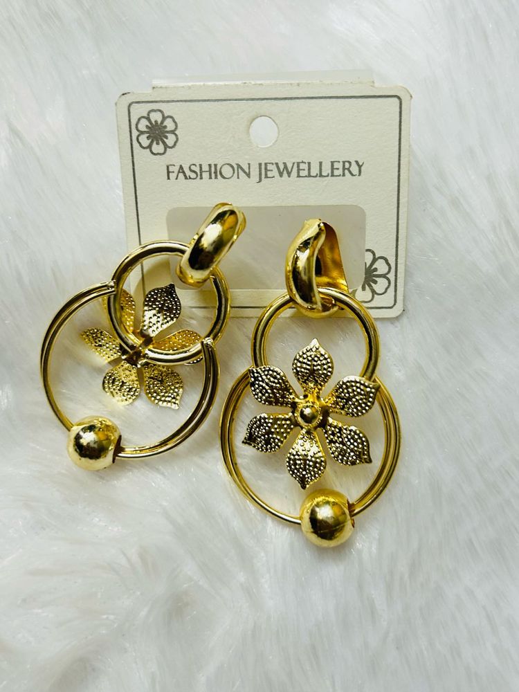 Combo Of 2 Fancy Party Wear Golden Big Earings