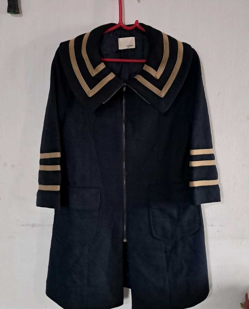 Vintage-Inspired Striped Trim Coat