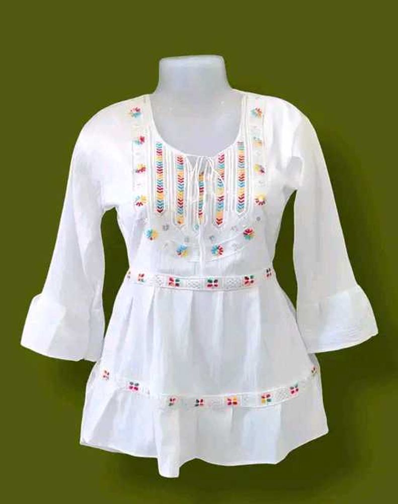 Full Sleeves White Top