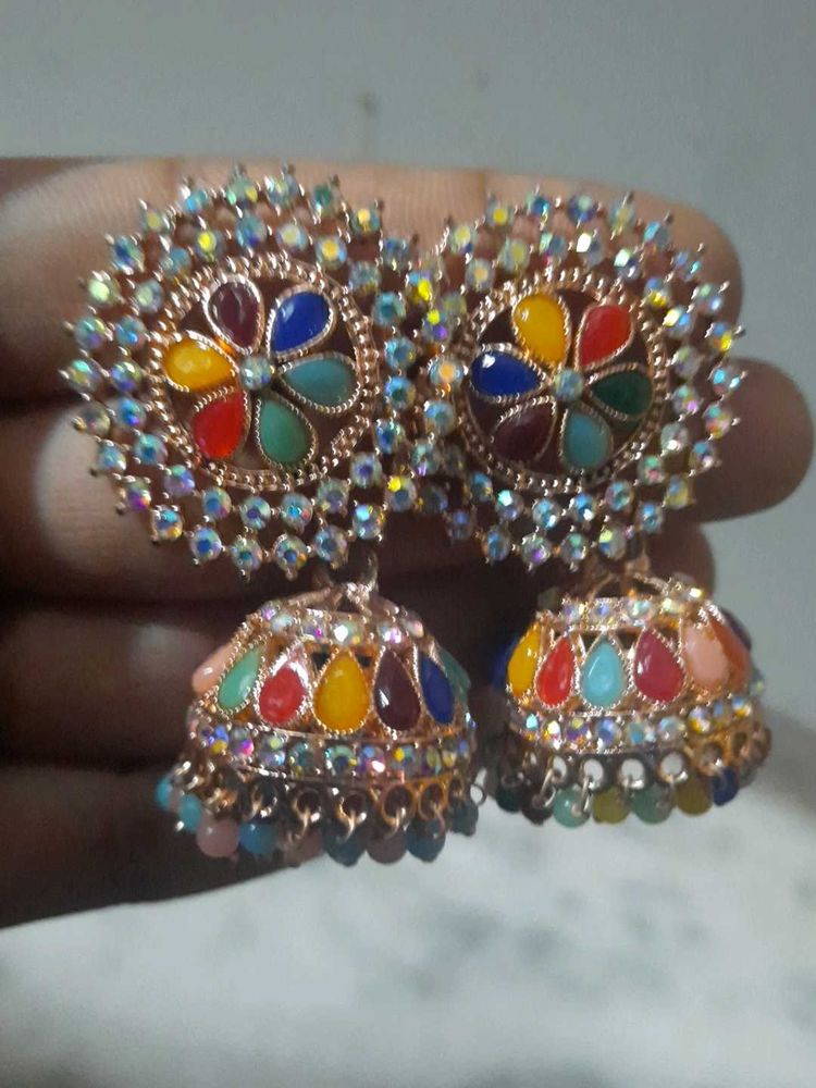 Colorful Jhumka Earrings