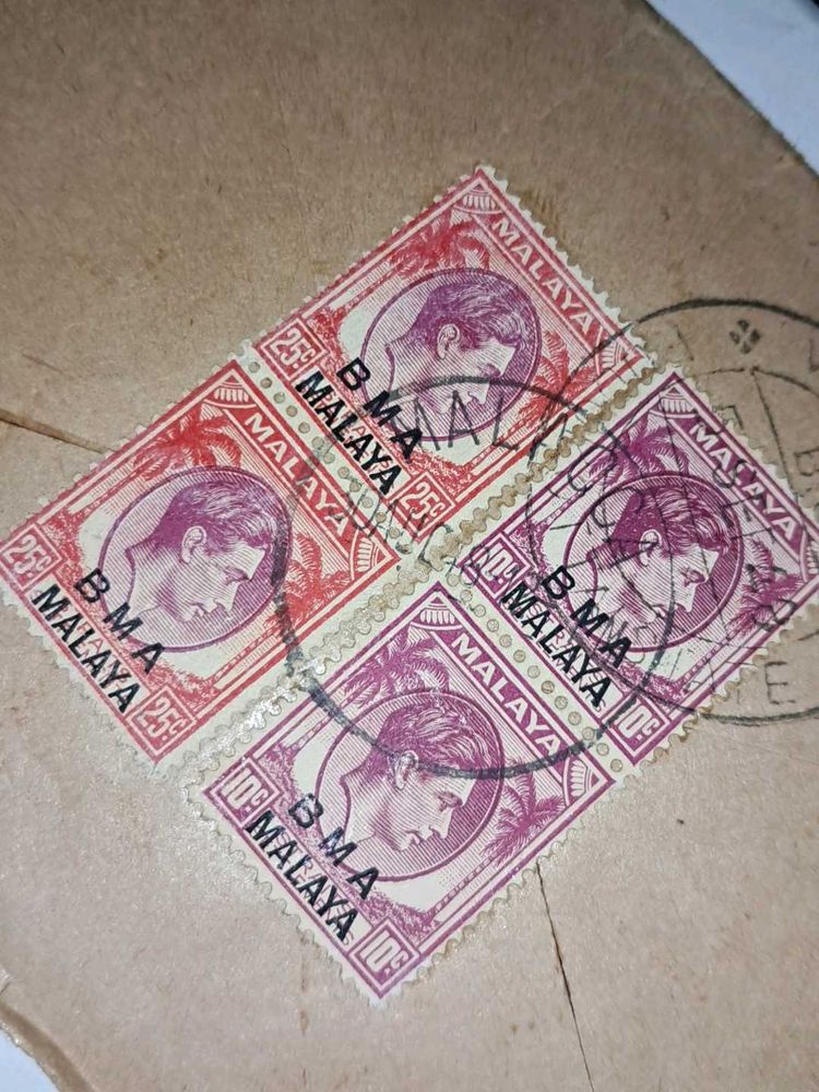 Rare Vintage 1940-50s Malaya post envelope