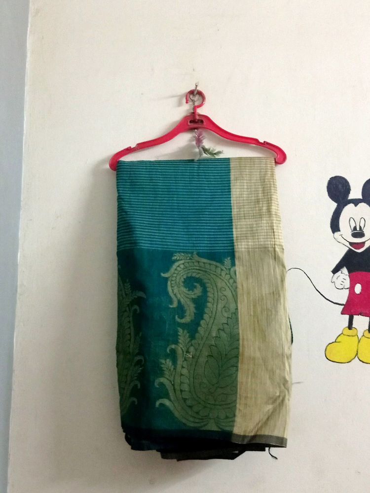 Semi Jute And Cotton Blend Saree