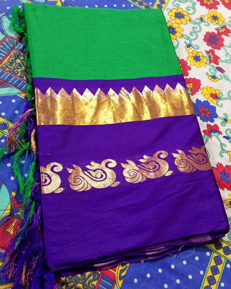 Green &amp; Purple Saree