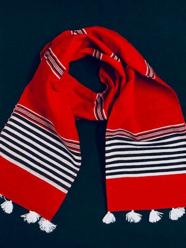 Weaving Red Stripe Scarf