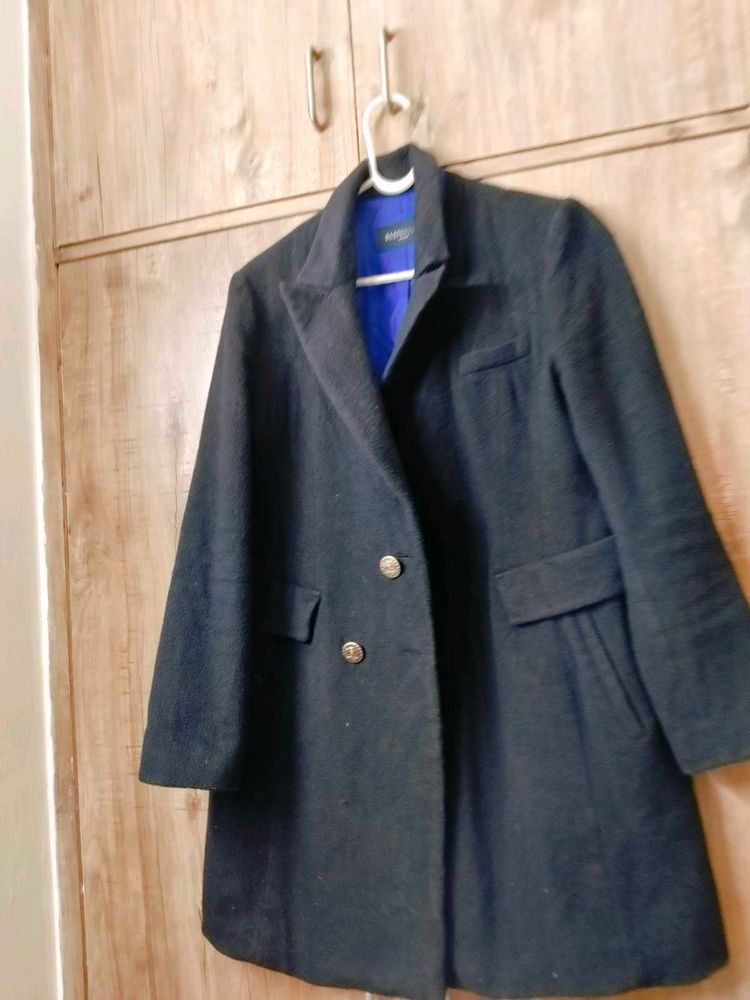 Long Woolen Black Coat For Winter