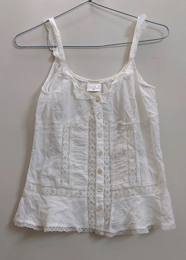 Vintage White Lace Camisole Top