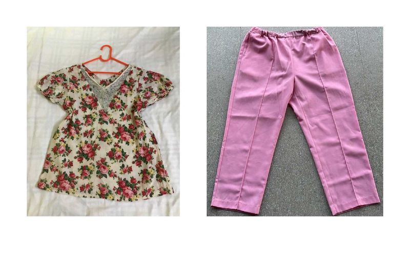Adorable Two Piece Floral Matching Cute Outfit