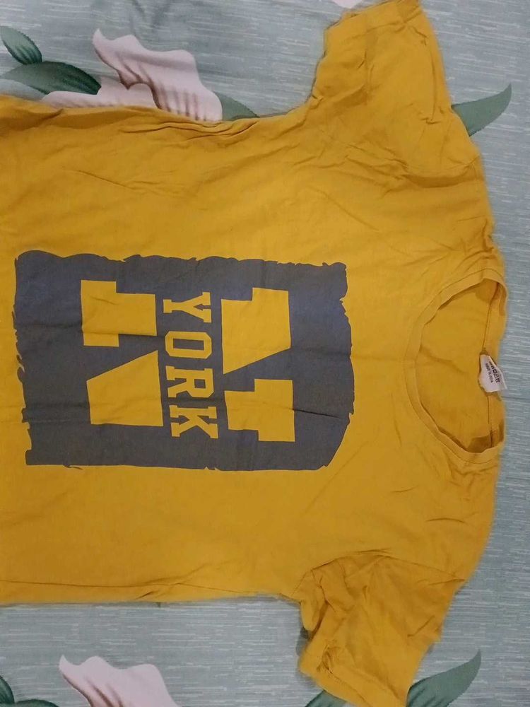 Yellow &#39;NY&#39; Graphic Tee