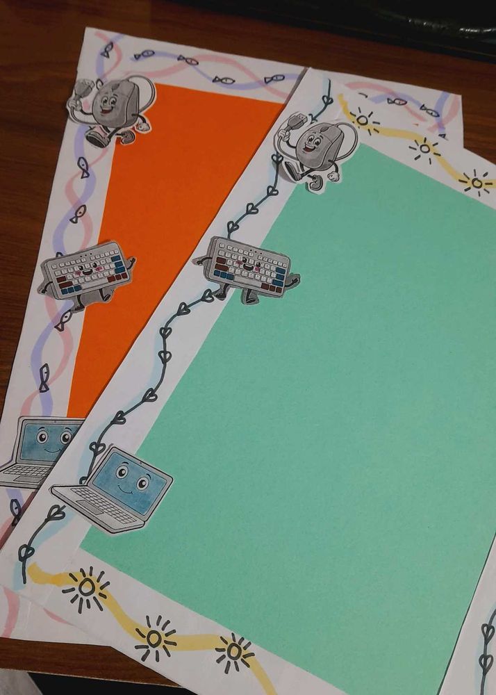 Cute Computer Border Stationary
