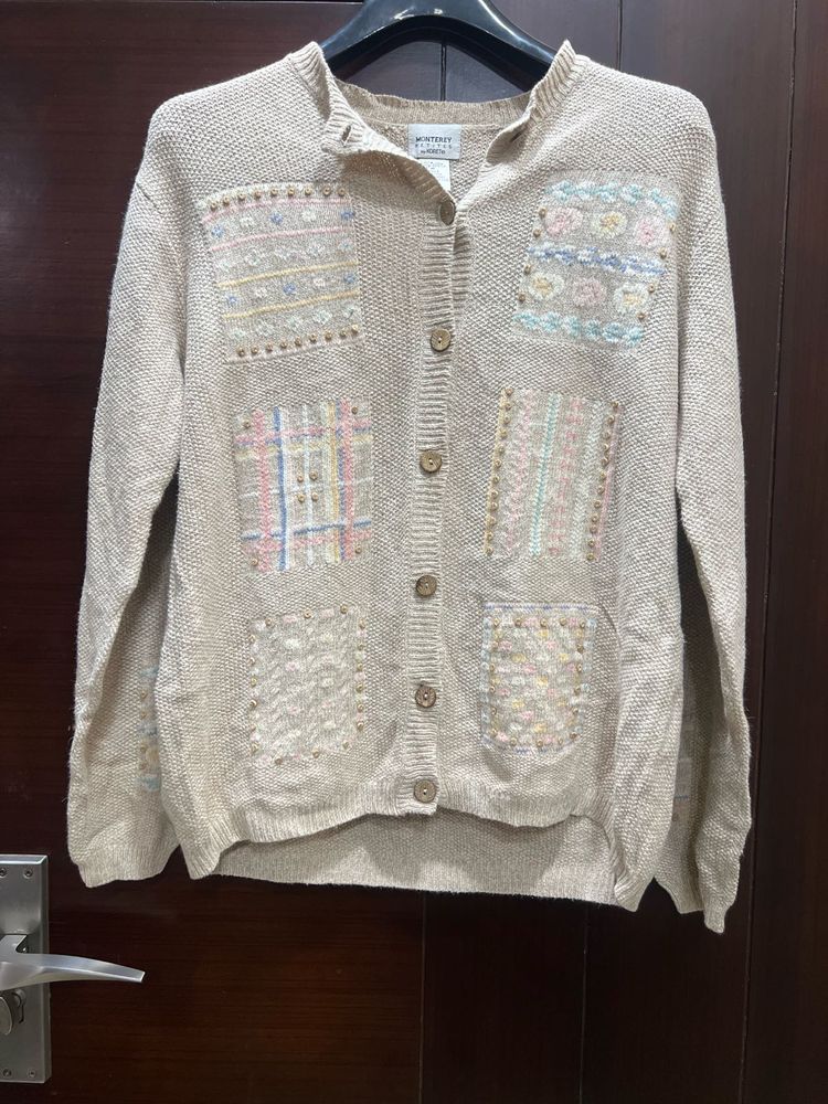 Vintage Embroidered Cardigan Sweater
