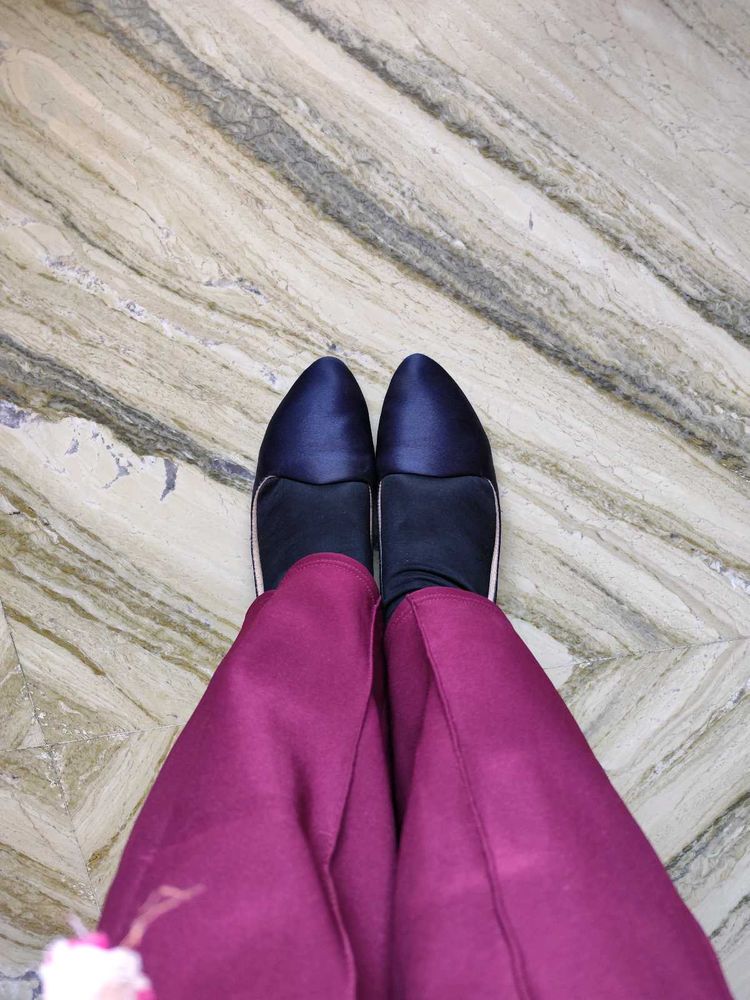 Navy Blue Silk Fabric Ballerina