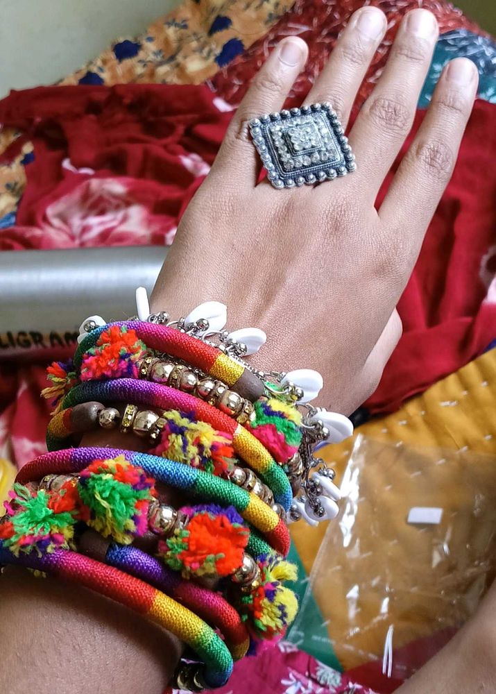 Colorful Bangle Set &amp; Ring