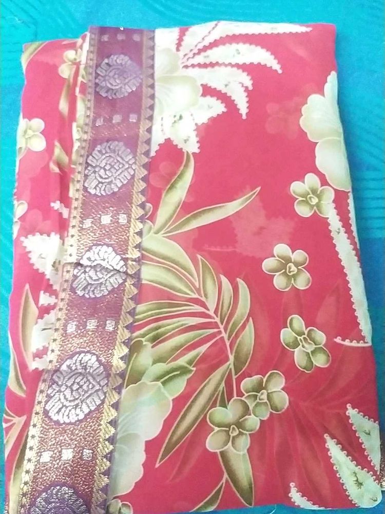 Brand New Saree With Contrast Blouse