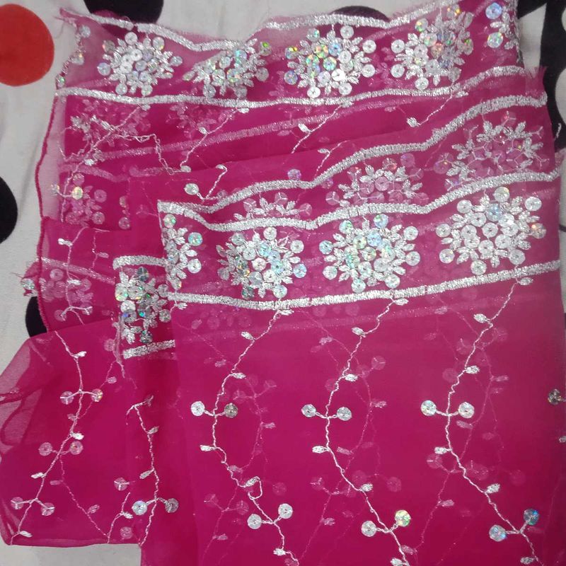 Pink Embroidered Dupatta