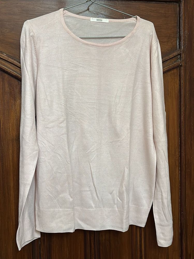 Light Pink Knit Sweater - Minimalist Style