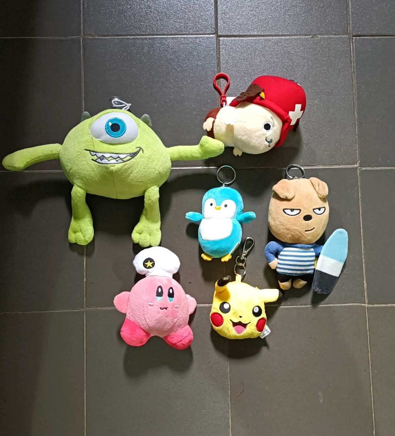 Set 2 Collectible Plush Keychain Bundle