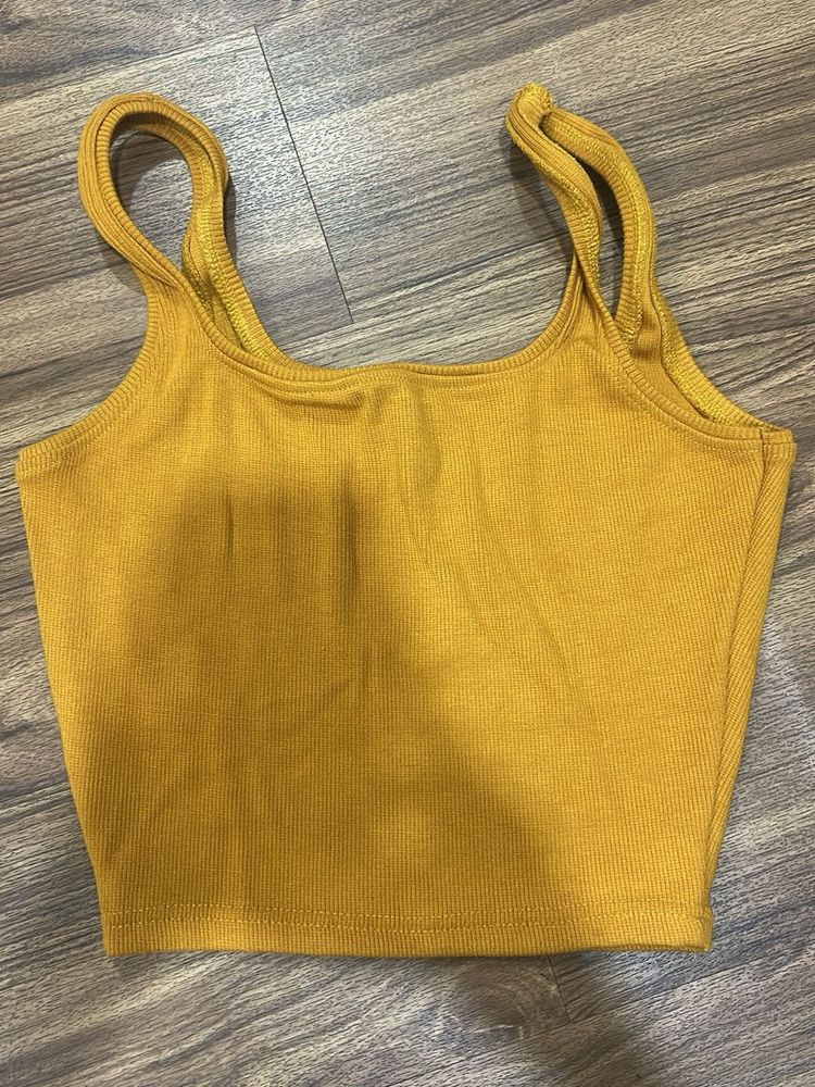 Mustard Crop Tank Top