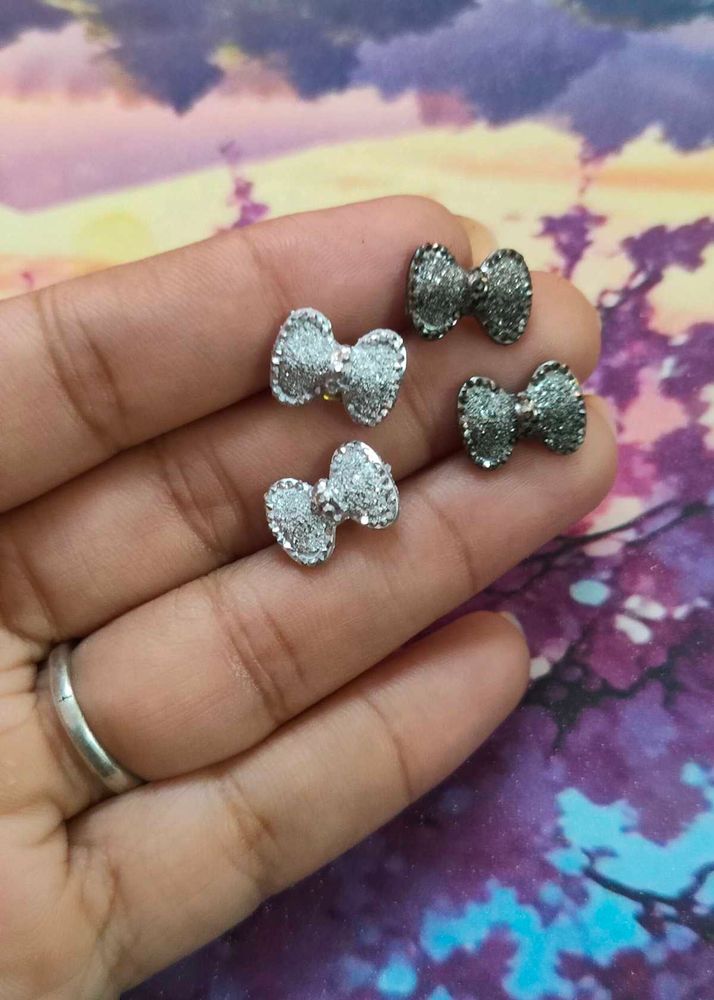 Sparkly Bow Stud Earrings