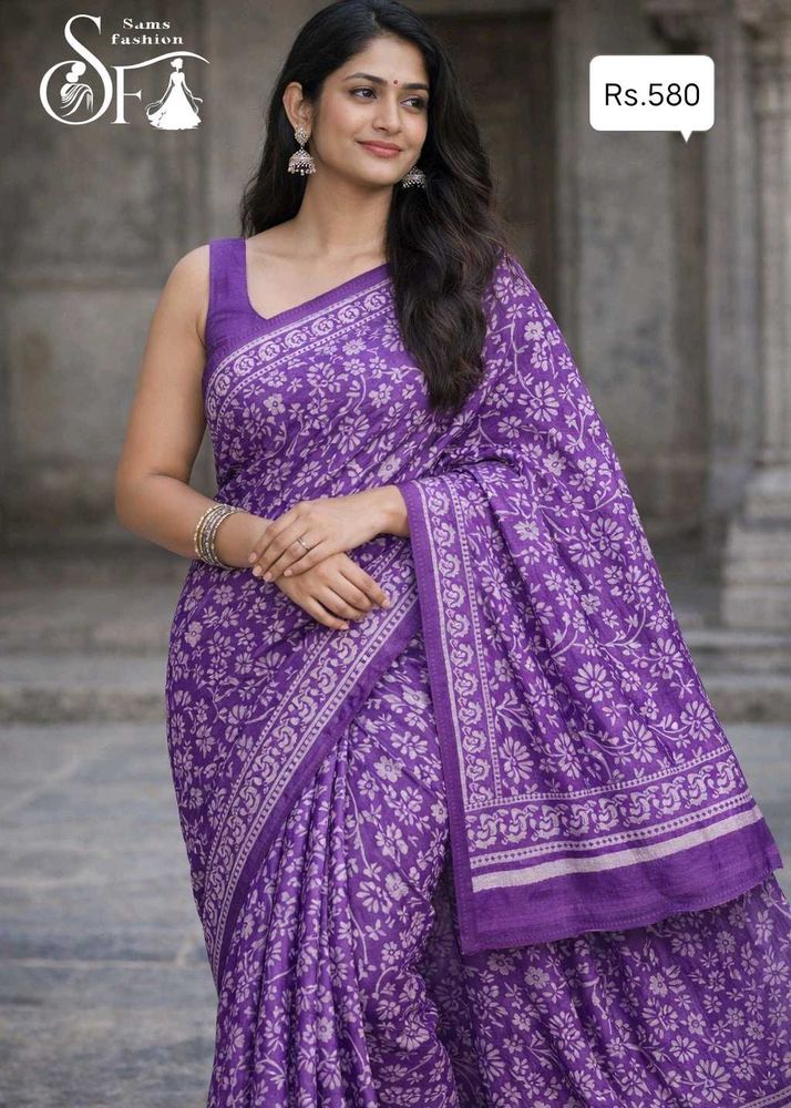 Purple Floral saree