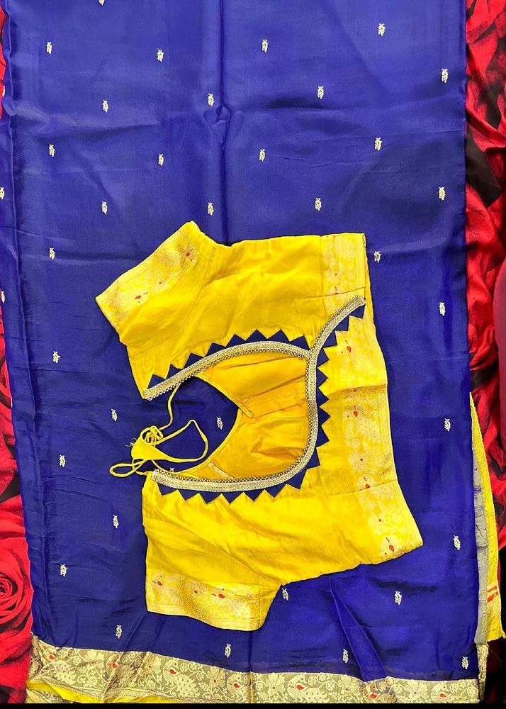 Purple paithani with stiched blouse