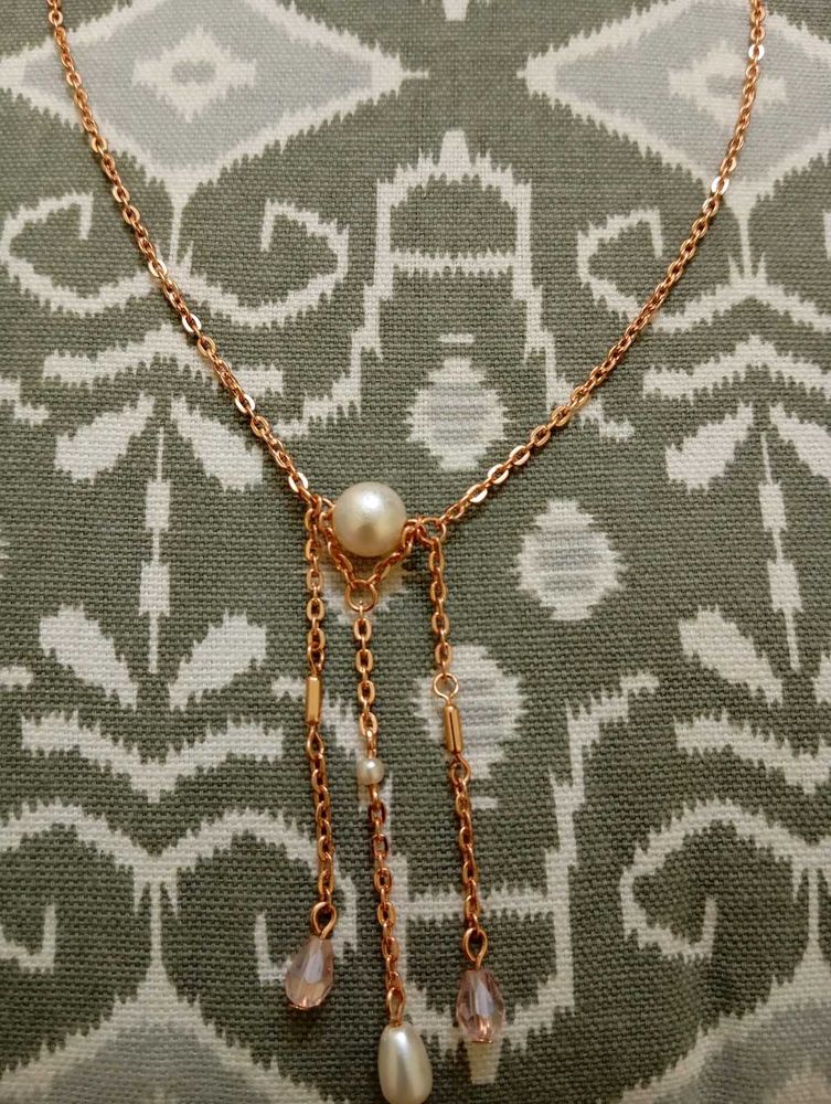 Pearl &amp; Rose Gold Necklace, Never used