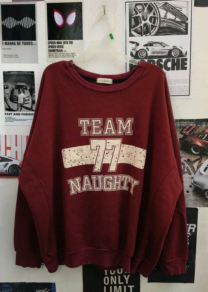 Maroon Graphic Print Sweatshirt