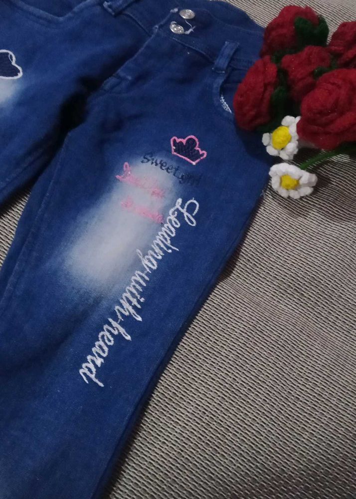 Cute Embroidered Jeans