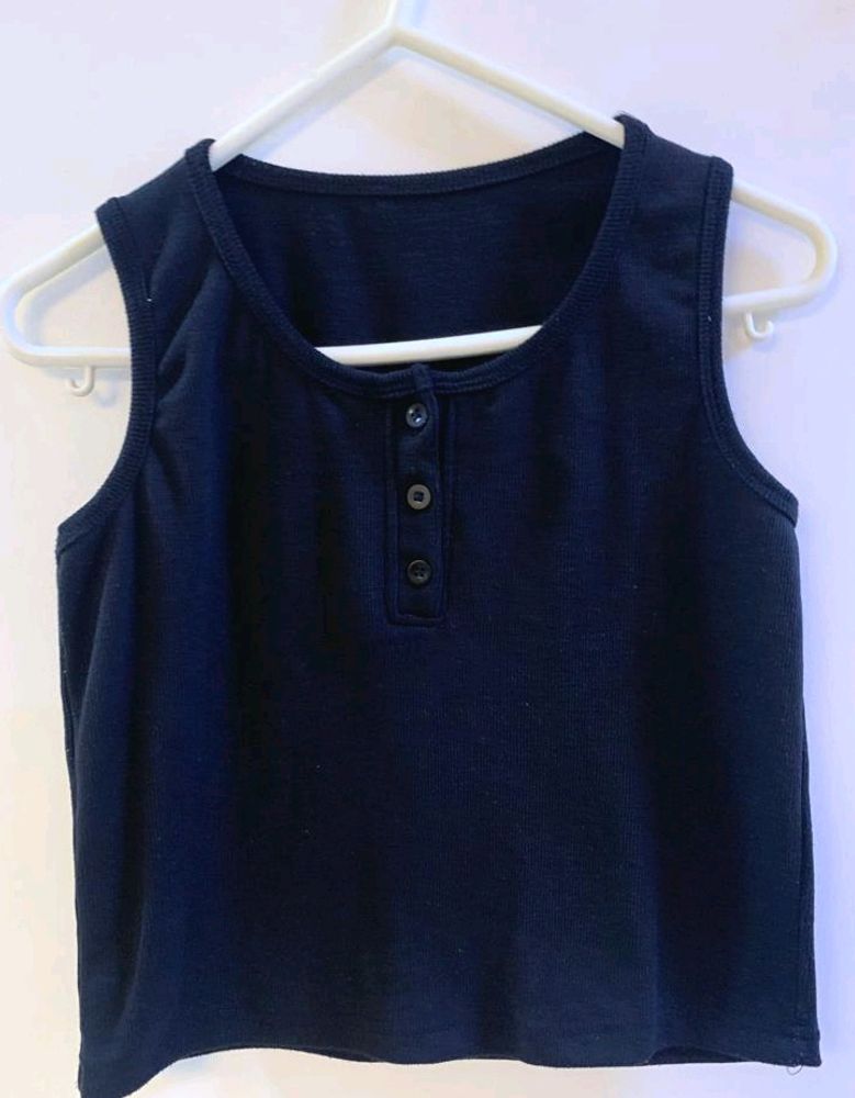 Ribbed Black Tank Top
