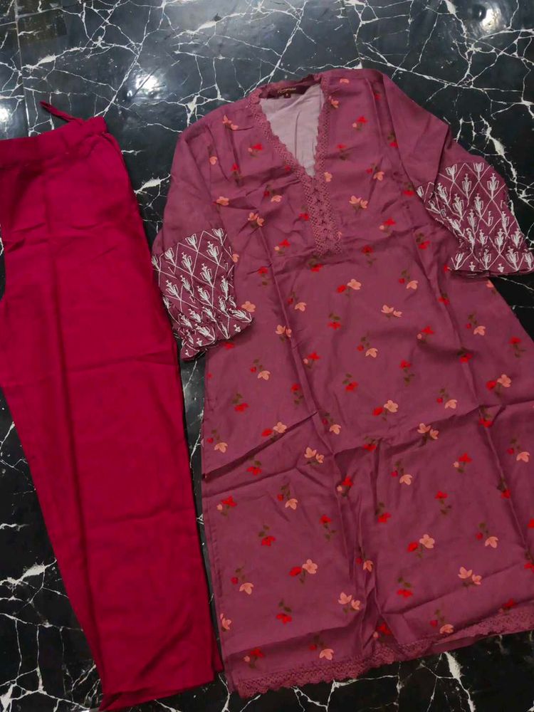 Floral Print Top &amp; Pant Set