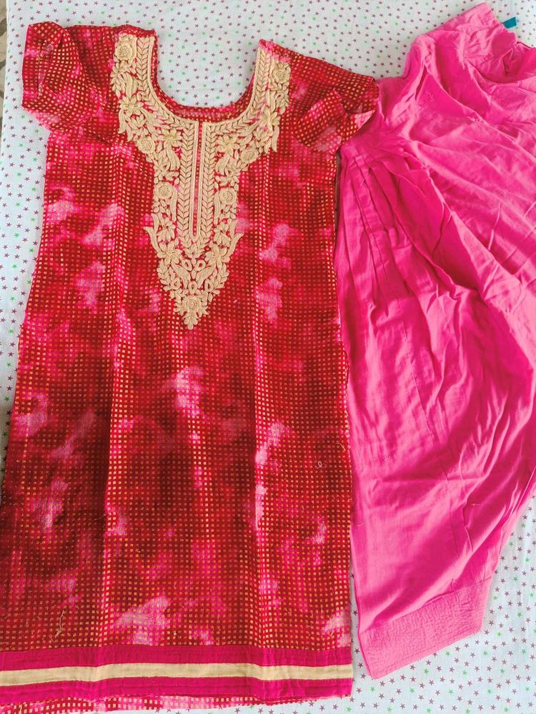 Red &amp; Pink Salwar Kameez Set