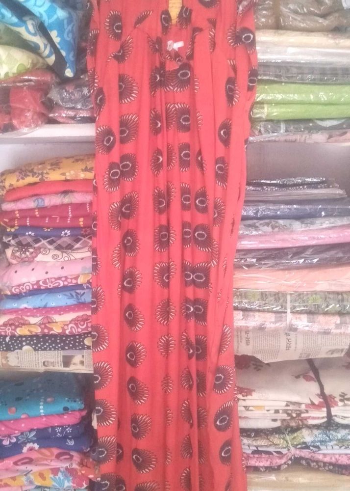 Red Printed Nightgown