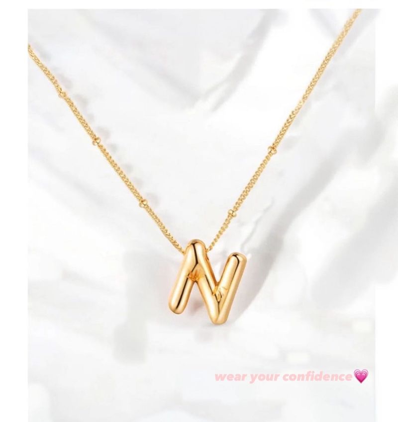 Gold &#39;N&#39; Initial Bubble Letter Chain🎀