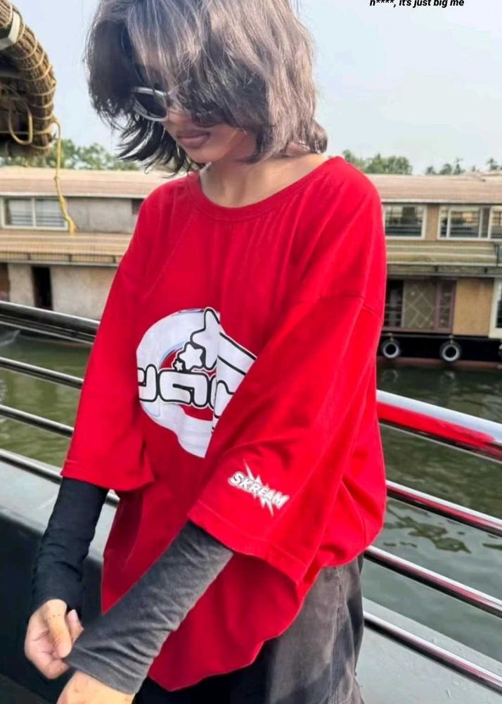 Y2K OVERSIZED TSHIRT Off Shoulder