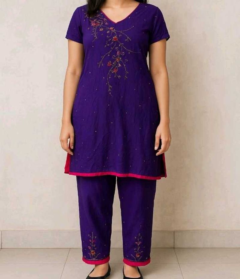 Elegant Purple Kurta Set